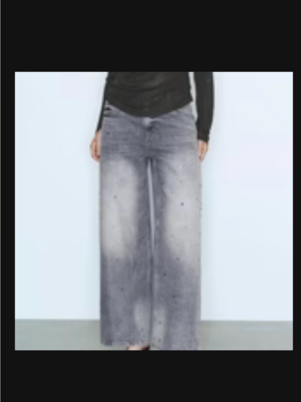 Urban Revivo Wide-Leg Women's Gray Studded Jeans